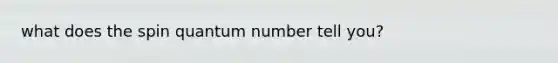 what does the spin quantum number tell you?