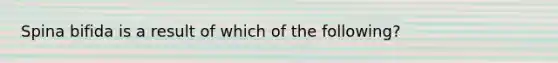 Spina bifida is a result of which of the following?