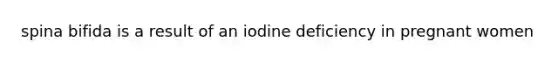 spina bifida is a result of an iodine deficiency in pregnant women