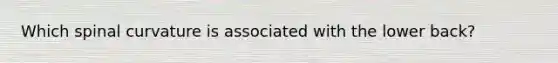 Which spinal curvature is associated with the lower back?