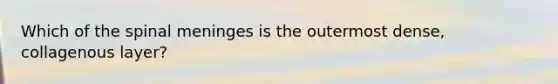 Which of the spinal meninges is the outermost dense, collagenous layer?