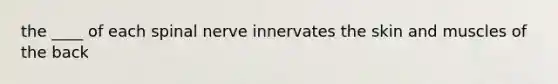 the ____ of each spinal nerve innervates the skin and muscles of the back