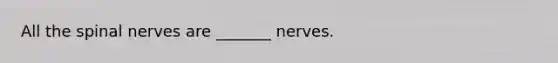 All the spinal nerves are _______ nerves.