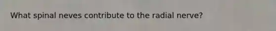 What spinal neves contribute to the radial nerve?
