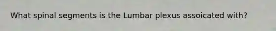 What spinal segments is the Lumbar plexus assoicated with?