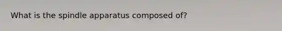 What is the spindle apparatus composed of?