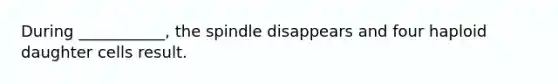 During ___________, the spindle disappears and four haploid daughter cells result.