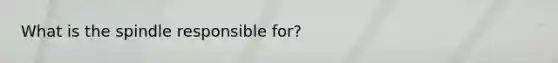 What is the spindle responsible for?