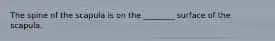 The spine of the scapula is on the ________ surface of the scapula.