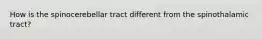 How is the spinocerebellar tract different from the spinothalamic tract?