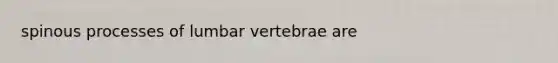 spinous processes of lumbar vertebrae are