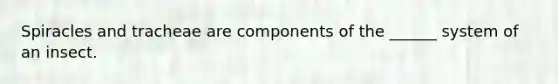 Spiracles and tracheae are components of the ______ system of an insect.
