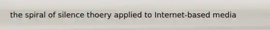 the spiral of silence thoery applied to Internet-based media