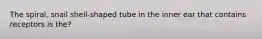 The spiral, snail shell-shaped tube in the inner ear that contains receptors is the?