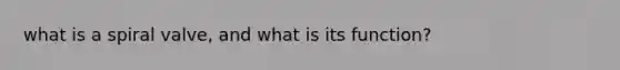 what is a spiral valve, and what is its function?