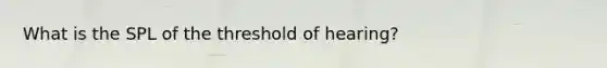 What is the SPL of the threshold of hearing?