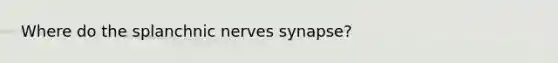 Where do the splanchnic nerves synapse?