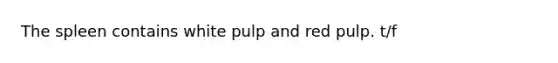 The spleen contains white pulp and red pulp. t/f