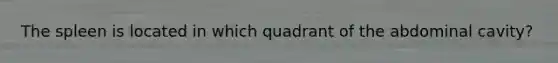 The spleen is located in which quadrant of the abdominal cavity?