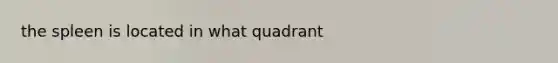 the spleen is located in what quadrant