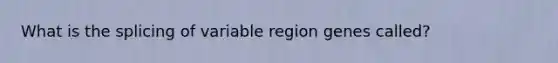 What is the splicing of variable region genes called?