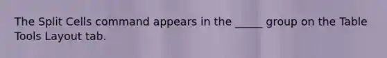 The Split Cells command appears in the _____ group on the Table Tools Layout tab.