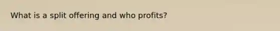 What is a split offering and who profits?