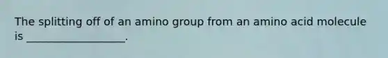 The splitting off of an amino group from an amino acid molecule is __________________.