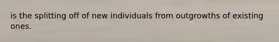 is the splitting off of new individuals from outgrowths of existing ones.