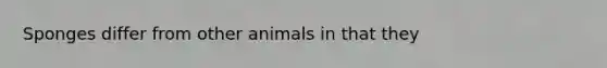 Sponges differ from other animals in that they