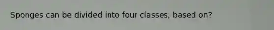 Sponges can be divided into four classes, based on?