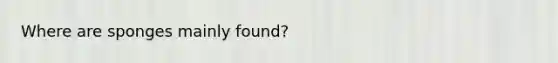 Where are sponges mainly found?