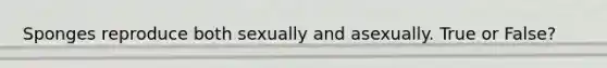Sponges reproduce both sexually and asexually. True or False?
