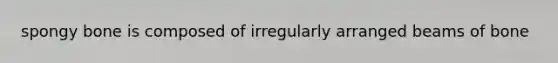 spongy bone is composed of irregularly arranged beams of bone