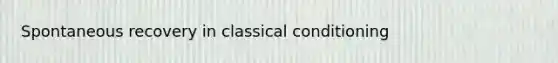 Spontaneous recovery in classical conditioning