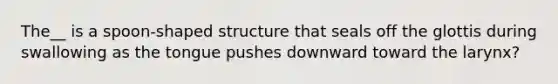 The__ is a spoon-shaped structure that seals off the glottis during swallowing as the tongue pushes downward toward the larynx?
