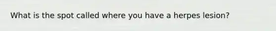 What is the spot called where you have a herpes lesion?