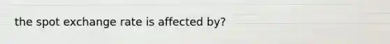 the spot exchange rate is affected by?