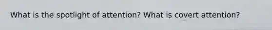 What is the spotlight of attention? What is covert attention?