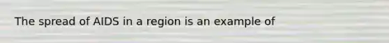 The spread of AIDS in a region is an example of