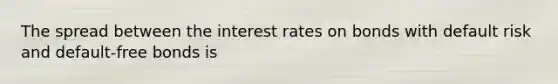 The spread between the interest rates on bonds with default risk and default-free bonds is