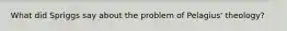 What did Spriggs say about the problem of Pelagius' theology?