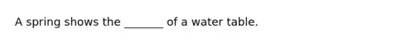 A spring shows the _______ of a water table.