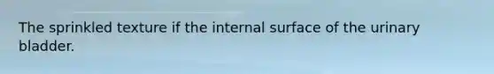 The sprinkled texture if the internal surface of the urinary bladder.