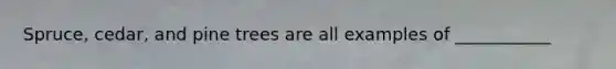 Spruce, cedar, and pine trees are all examples of ___________