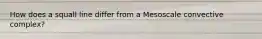 How does a squall line differ from a Mesoscale convective complex?