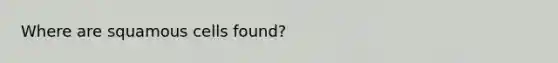 Where are squamous cells found?