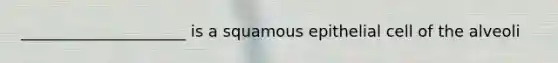 _____________________ is a squamous epithelial cell of the alveoli