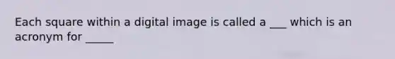 Each square within a digital image is called a ___ which is an acronym for _____