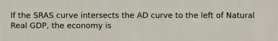 If the SRAS curve intersects the AD curve to the left of Natural Real GDP, the economy is